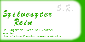 szilveszter rein business card